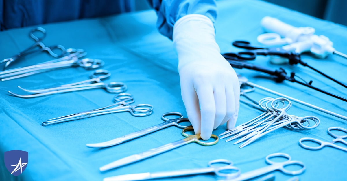 surgical tools on a table