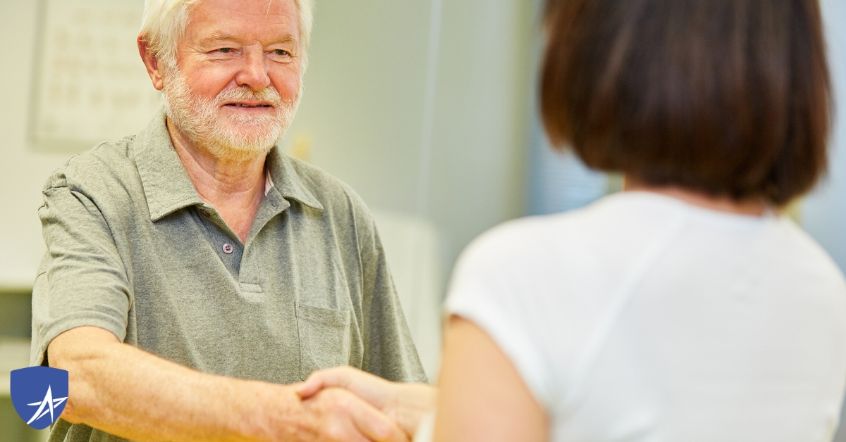 senior man meeting naturopathic doctor